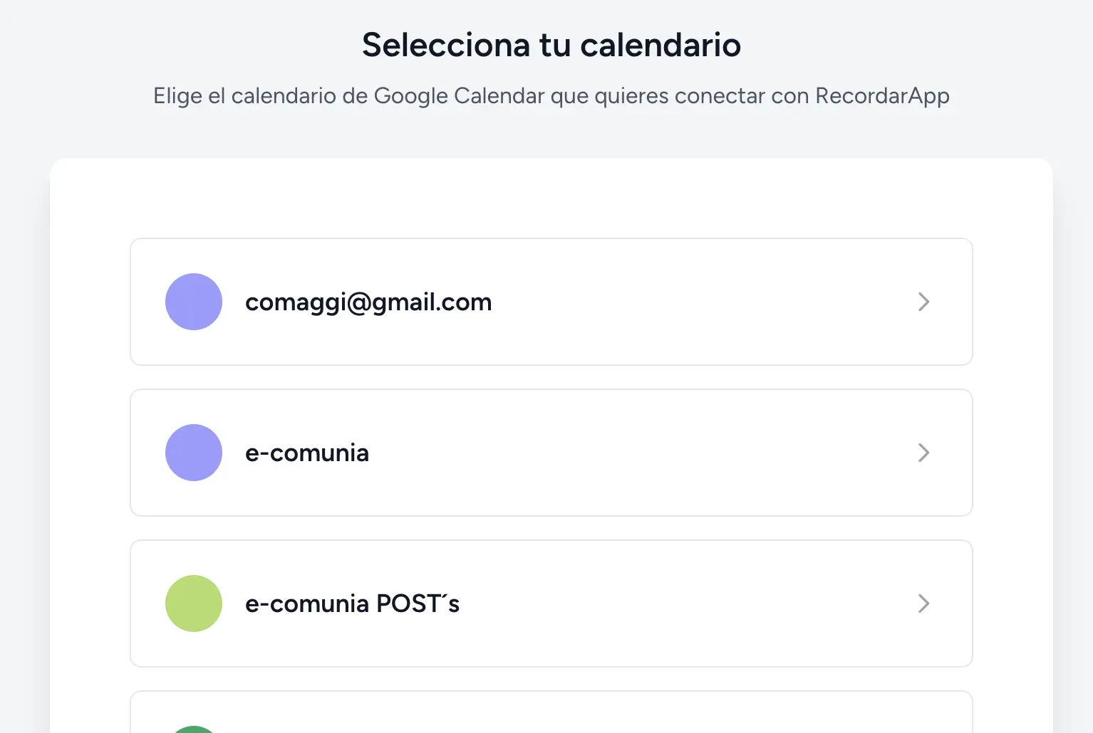 Select your calendar
