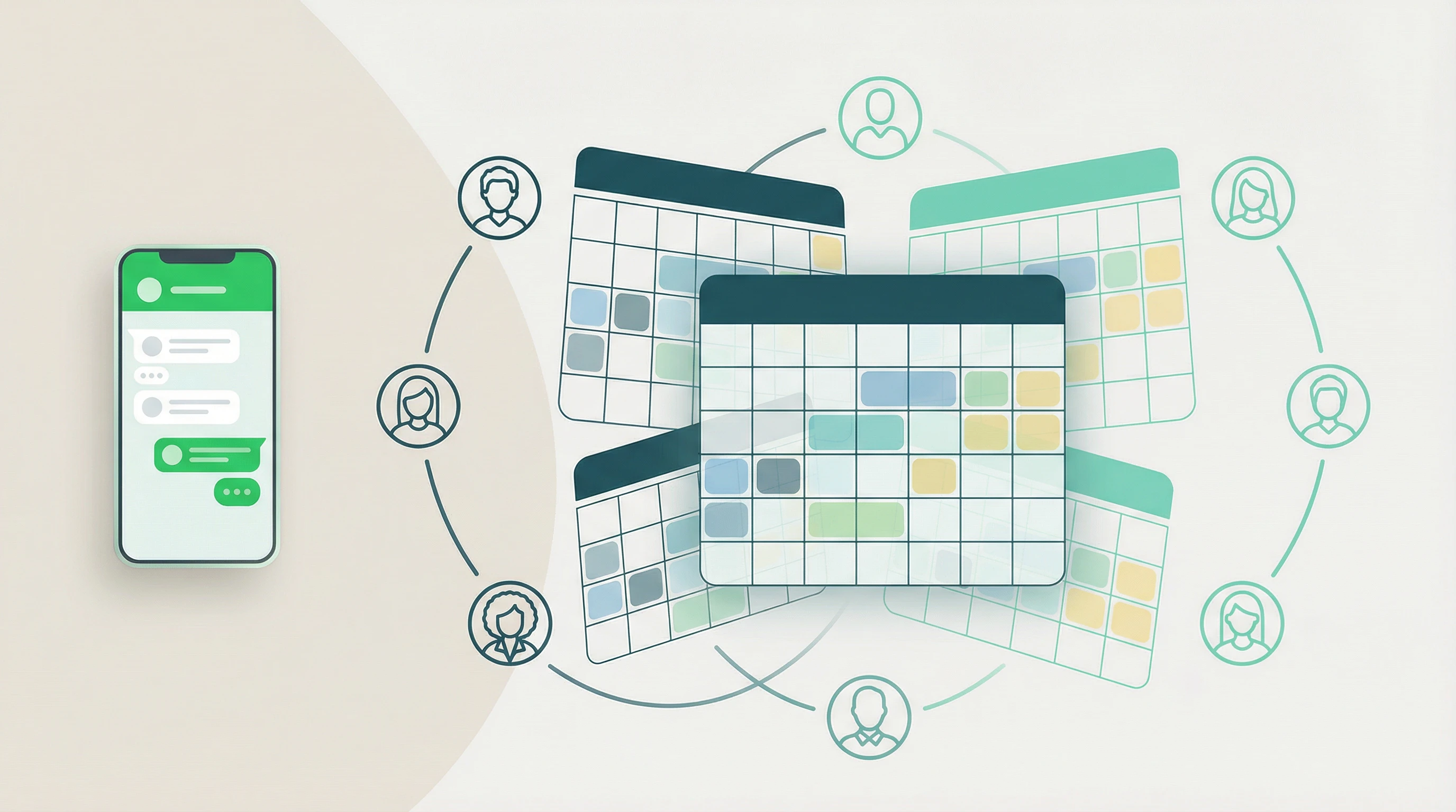 Calendario condiviso per team con notifiche WhatsApp